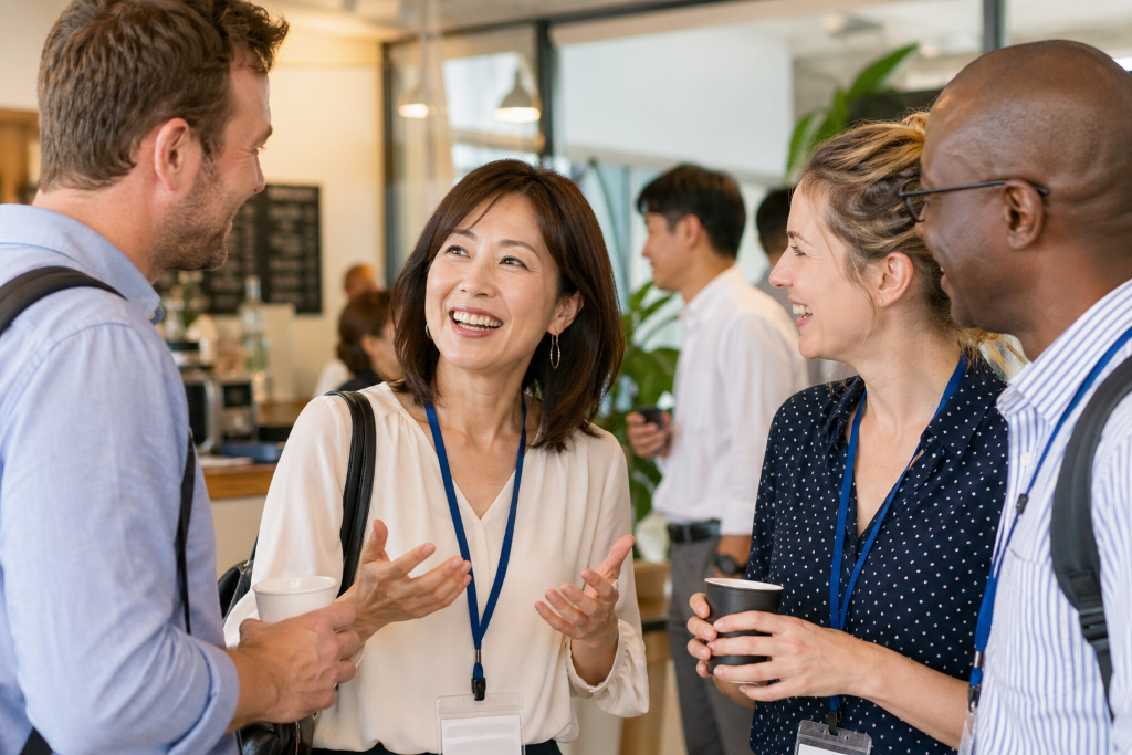 英語で会話を楽しむ人たち